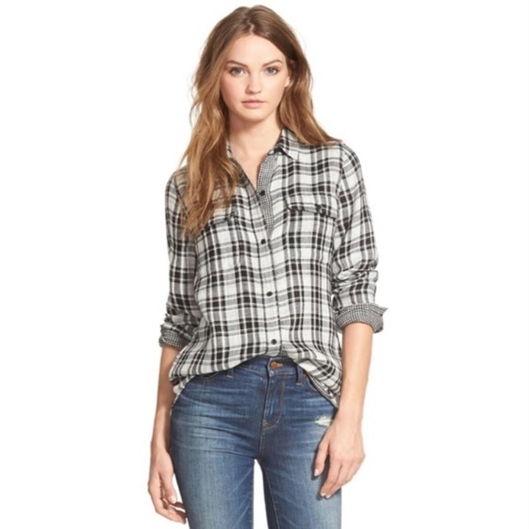 Madewell Kemp Plaid Ex-Boyfriend Shirt Size large - Picture 1 of 4
